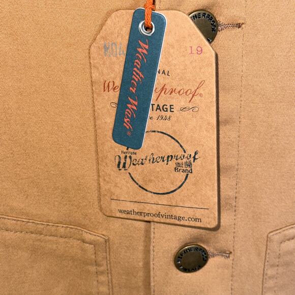 Weatherproof Vintage Men's Cotton Twill Stretch Work Jacket tan Large $75 - Picture 5 of 8